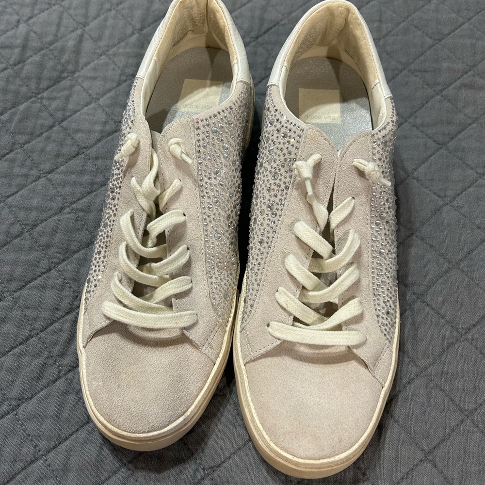 Dolce Vita Beige Sparkle Sneakers